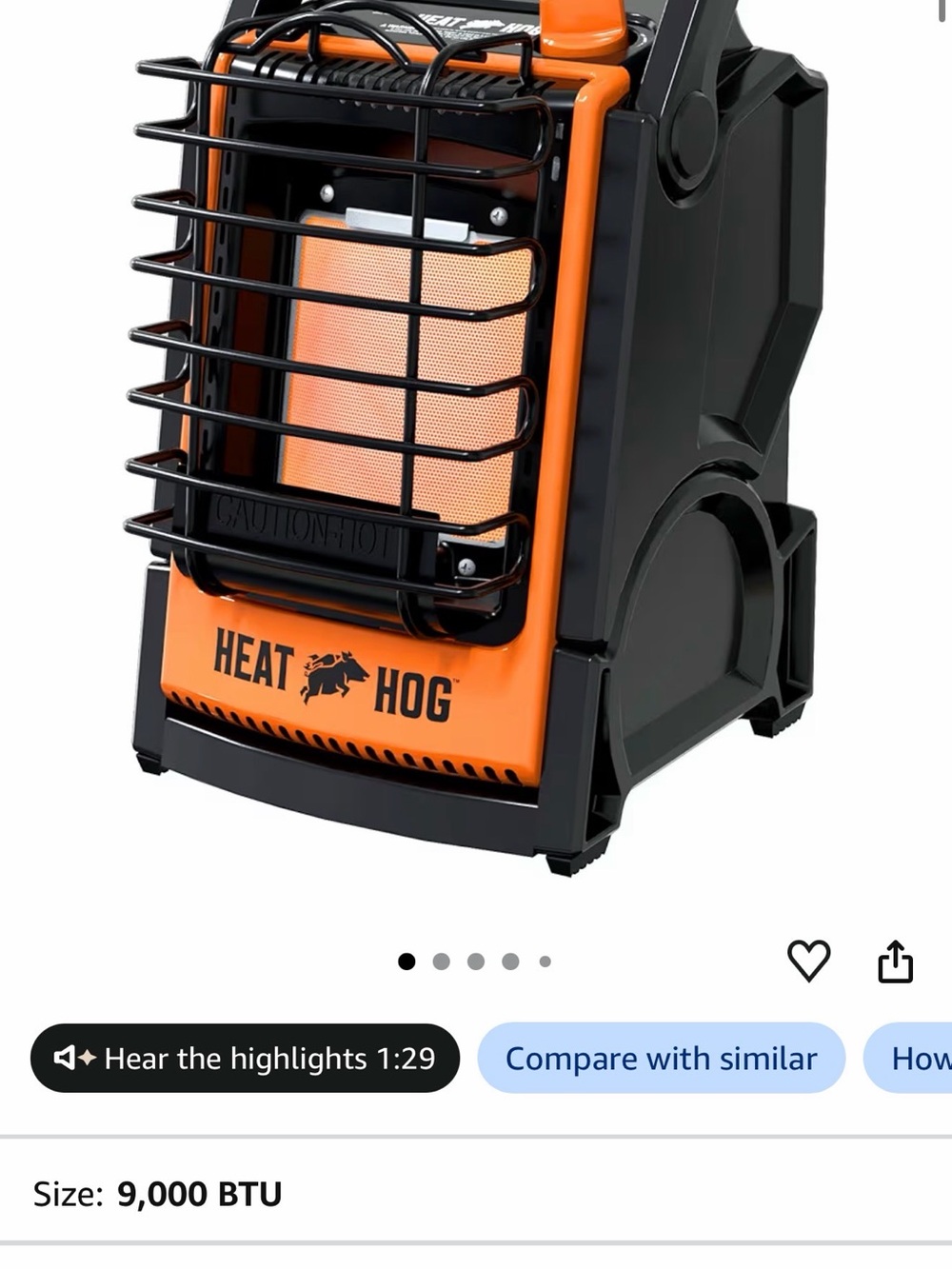 Orange Portable Propane Heater - Orange